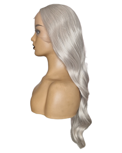 Platinum Steel Blonde Long  Lace Front Wig. VidaX