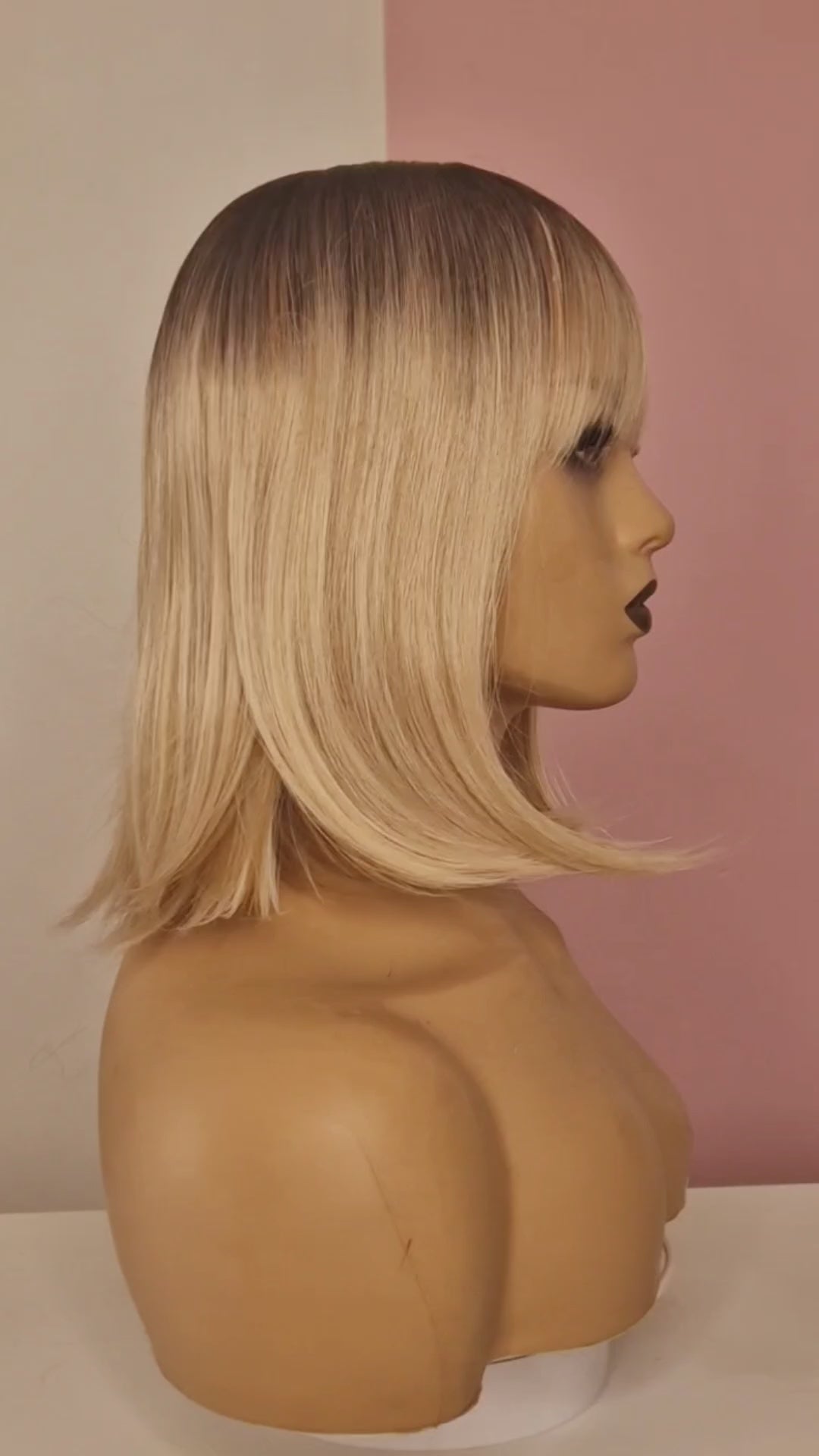 Short Blonde Bob Hairstyle Wig. Rooted Blonde Tasha