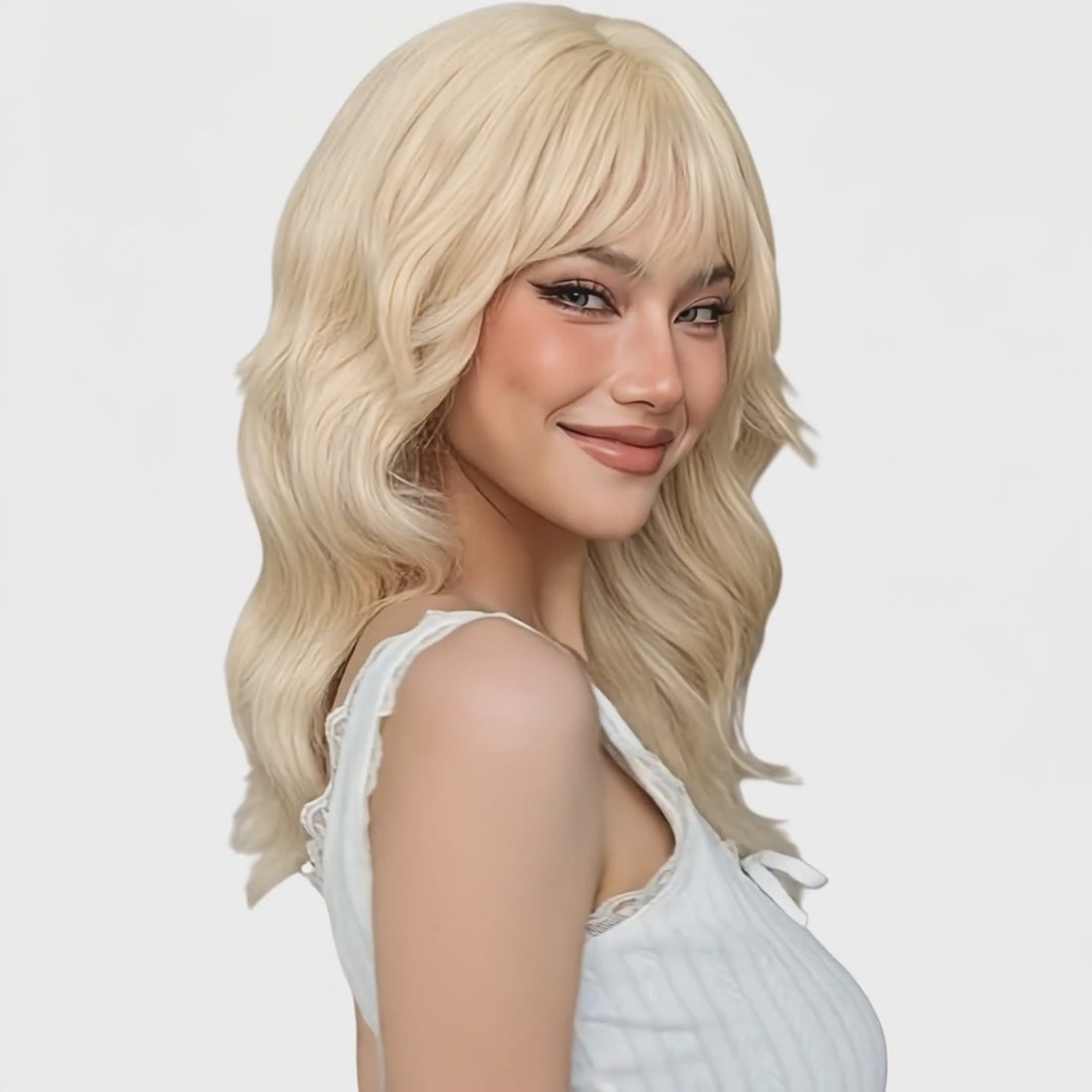 Blonde Wavy Long Length Wig. Texi