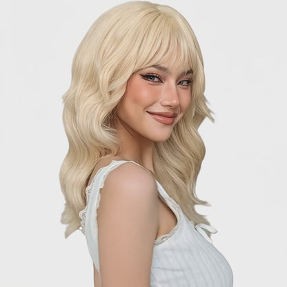 Blonde Wavy Long Length Wig. Texi