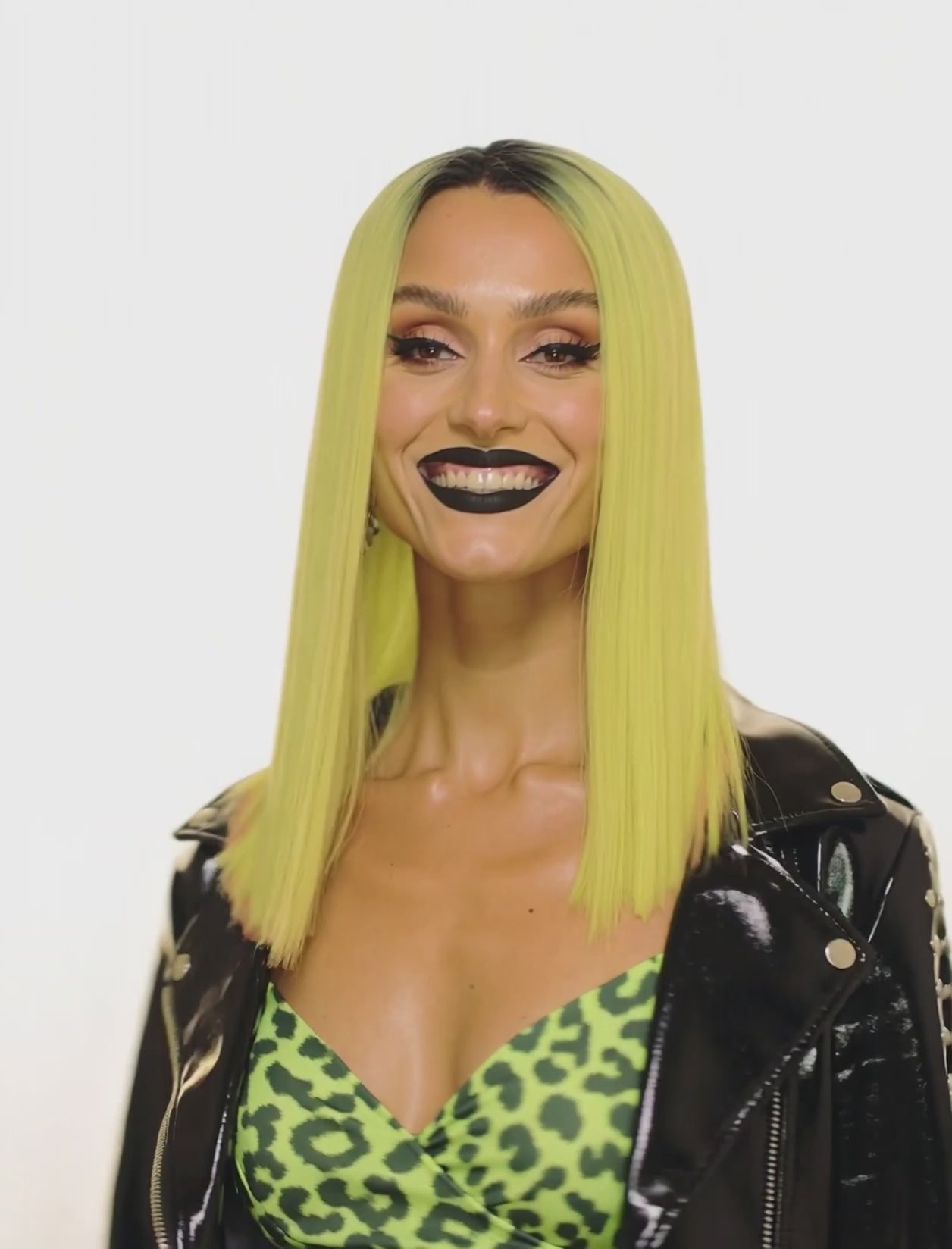 Pastel Green Lob Centre Part Lace Front Wig. Billie Wig