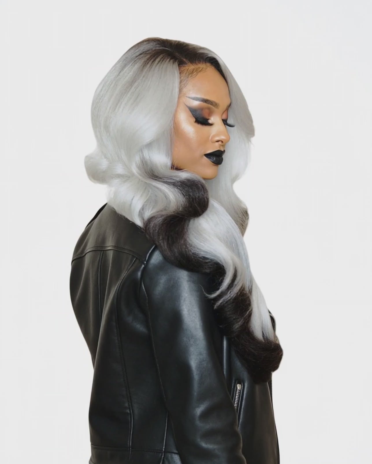 Ice White Tipped Lace Front Wig. Iced Vanilla