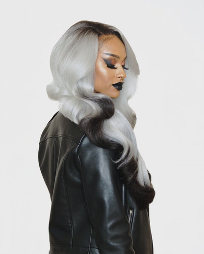 Ice White Tipped Lace Front Wig. Iced Vanilla