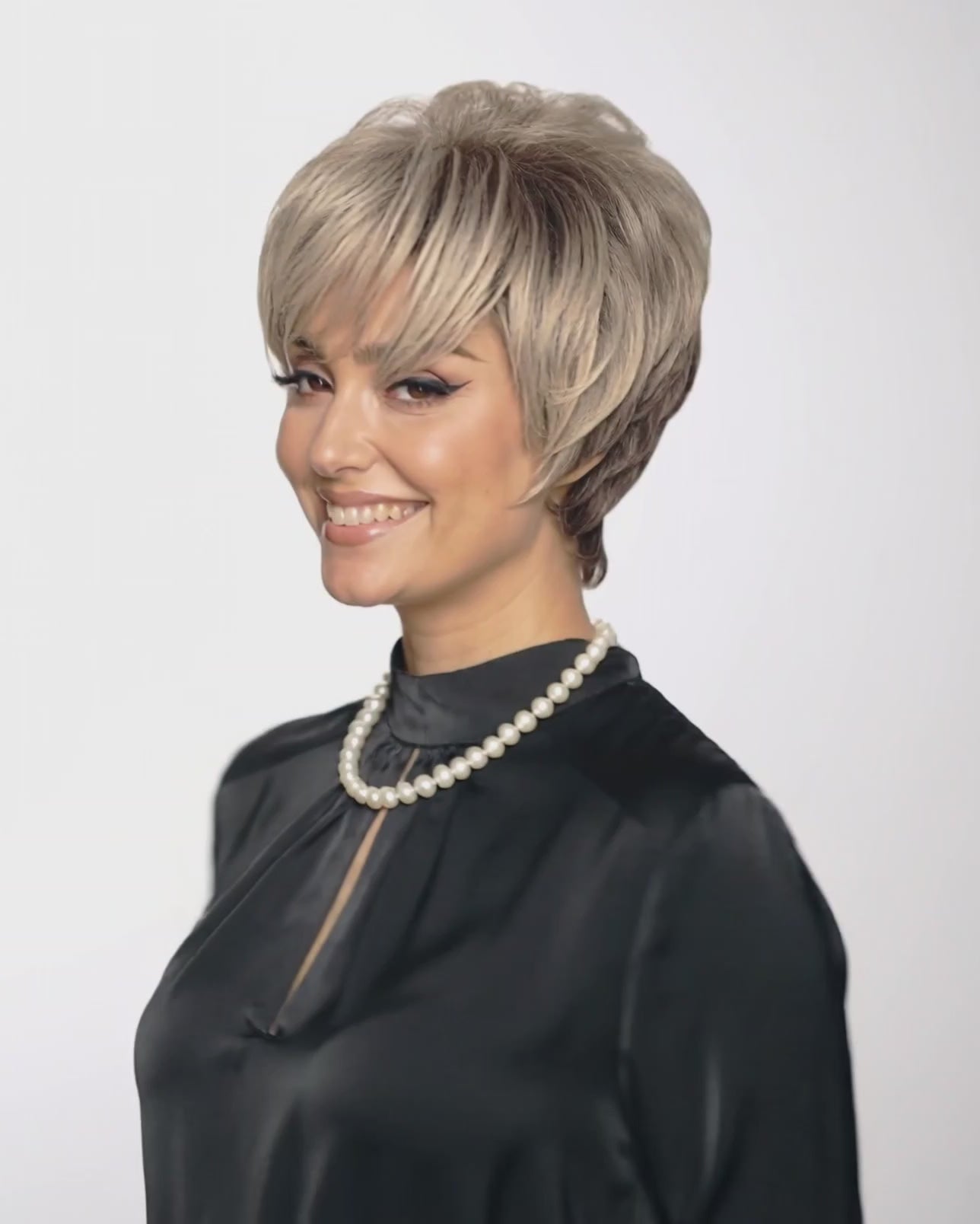 Short Chic Toasted Blonde Wig. Sally