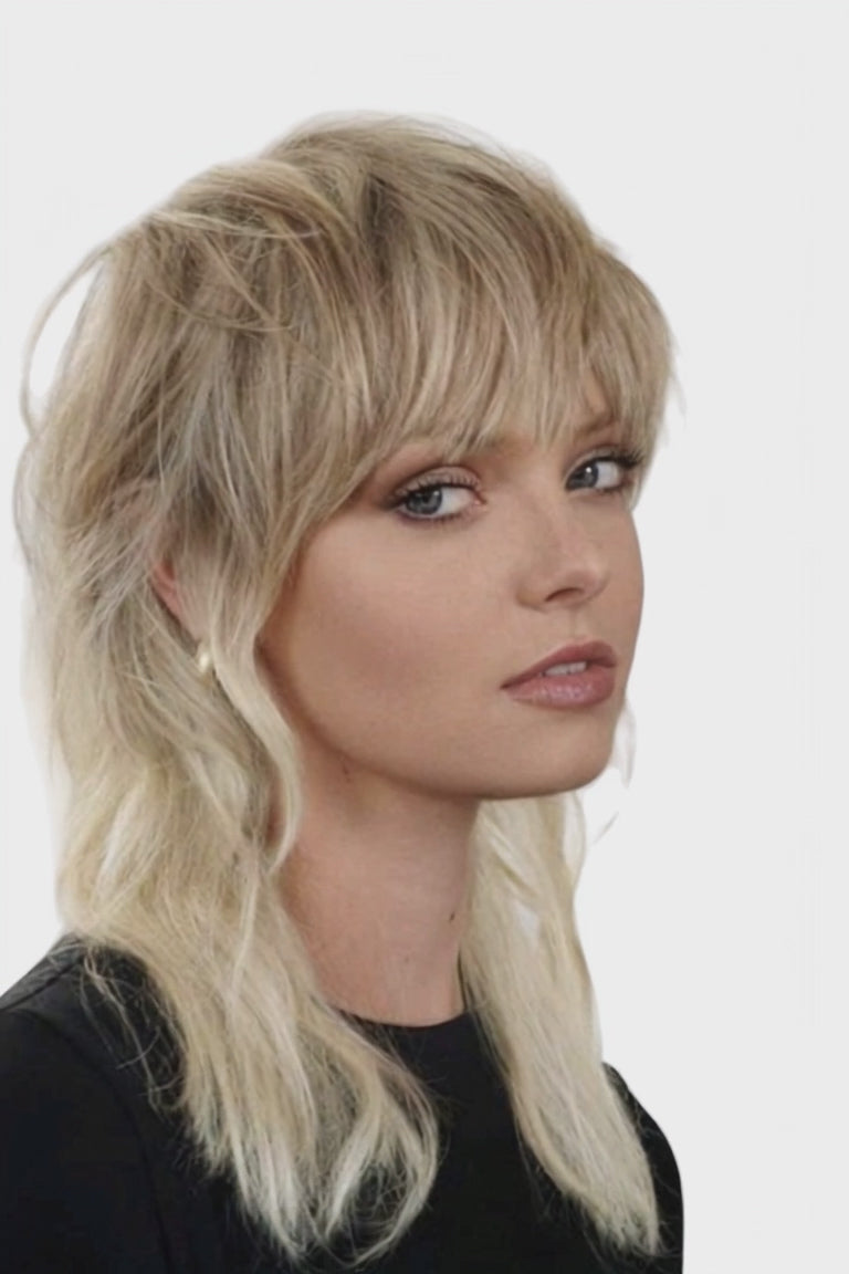 Rock Chick Glam Mullet Wig - Blonde Bombshell Edit. Miley wig.