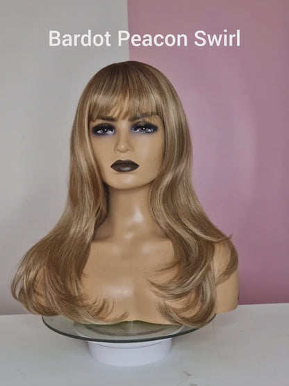 Honey Blonde Fringe Bangs Bardot Wig