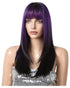 Purple Black Ombre Straight Layered Long Wig. Angel