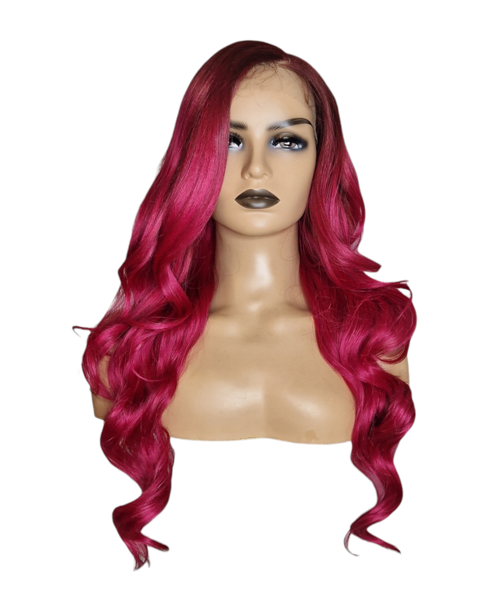 Red Side Part Lace Front Wig. Rosa.