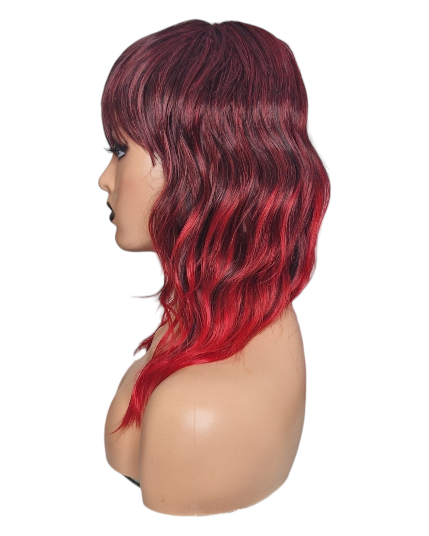 Red Ombre Mullet Rock Chick Wig. Miley.