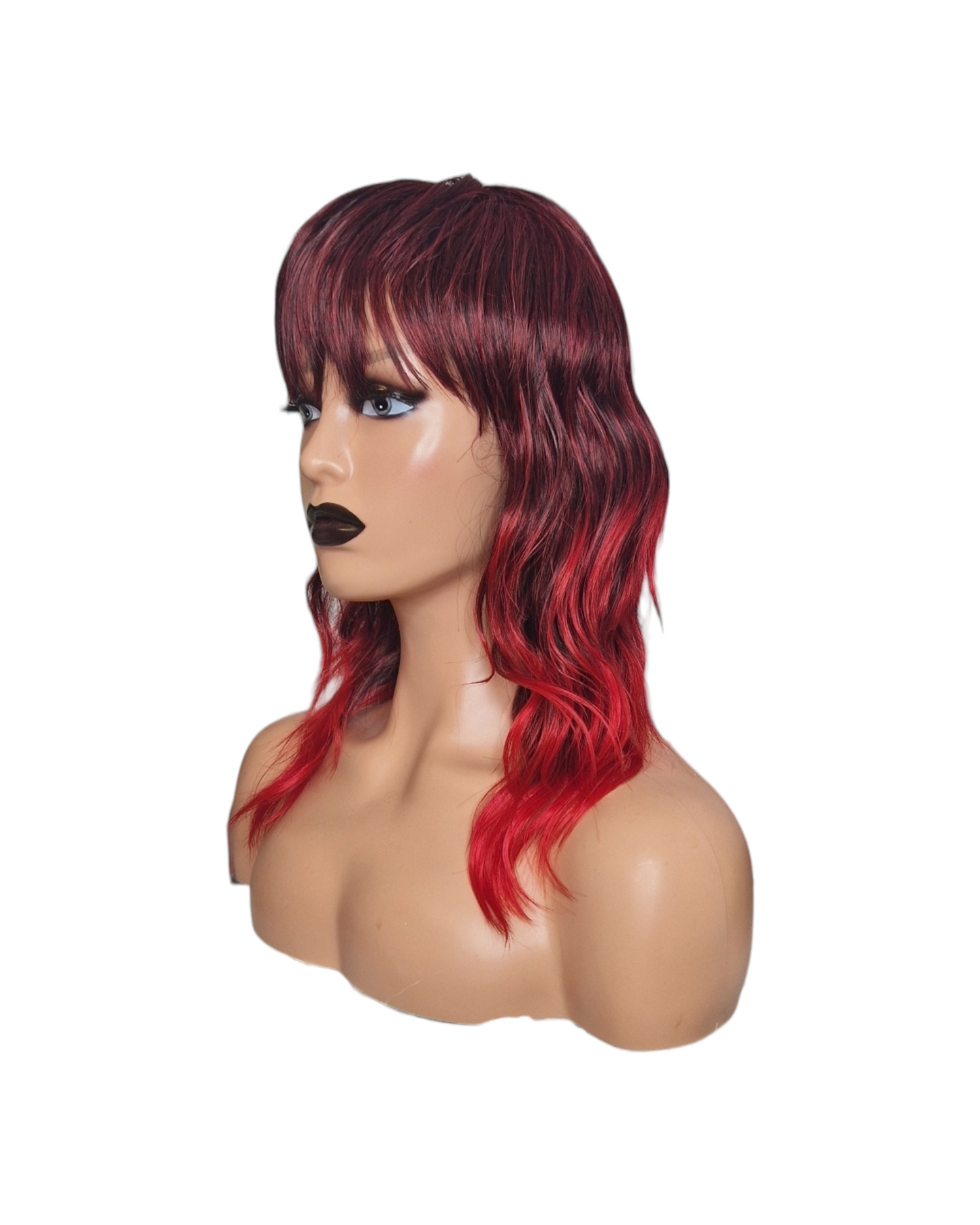 Red Ombre Mullet Rock Chick Wig. Miley.