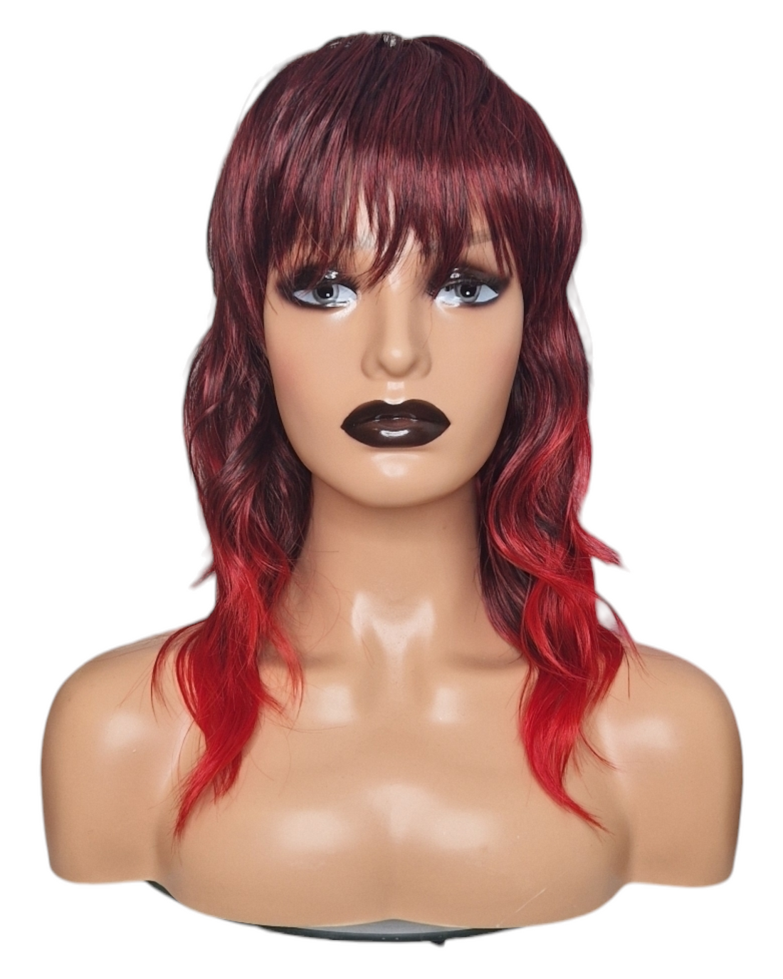 Red Ombre Mullet Rock Chick Wig. Miley.