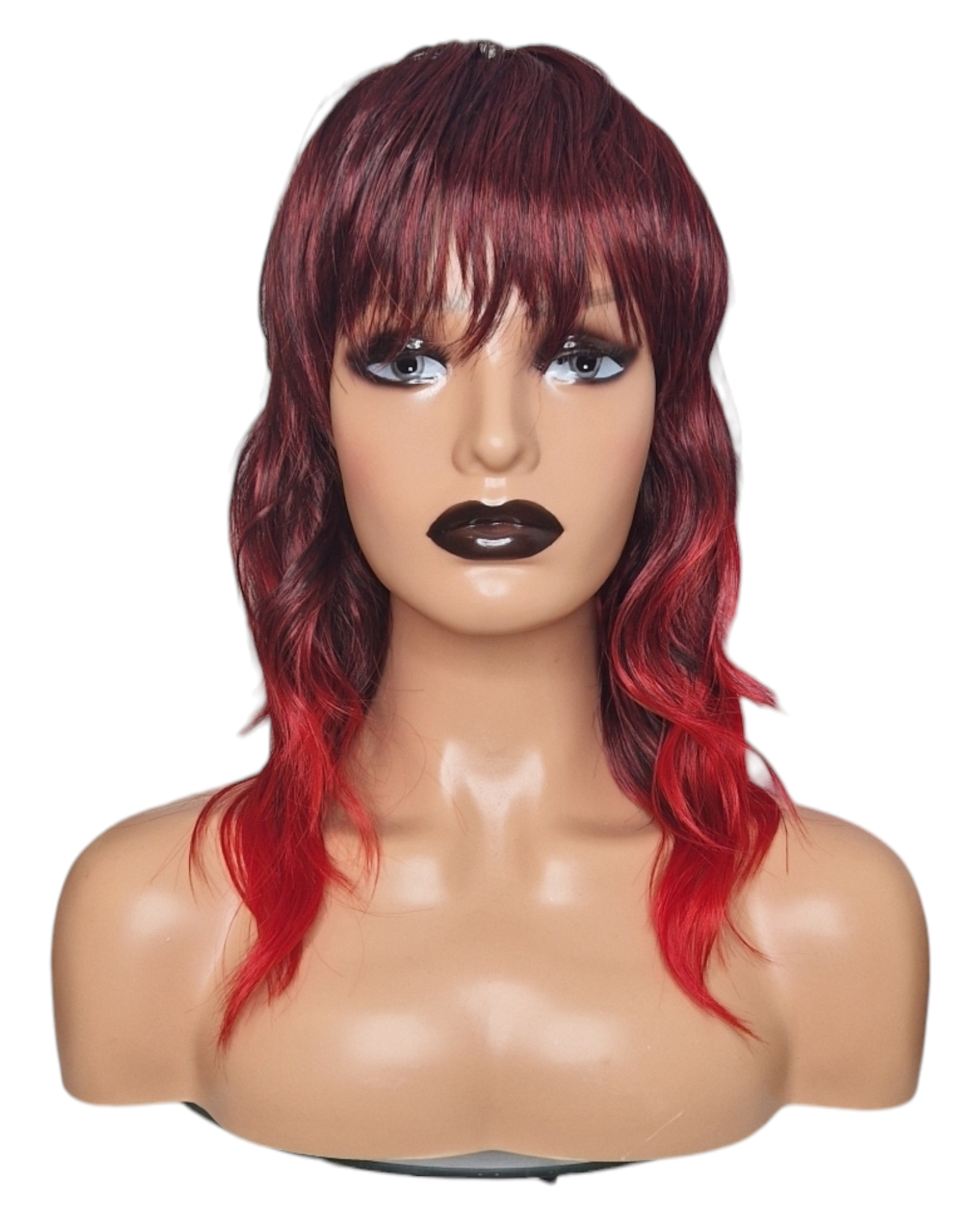 Red Ombre Mullet Rock Chick Wig. Miley.