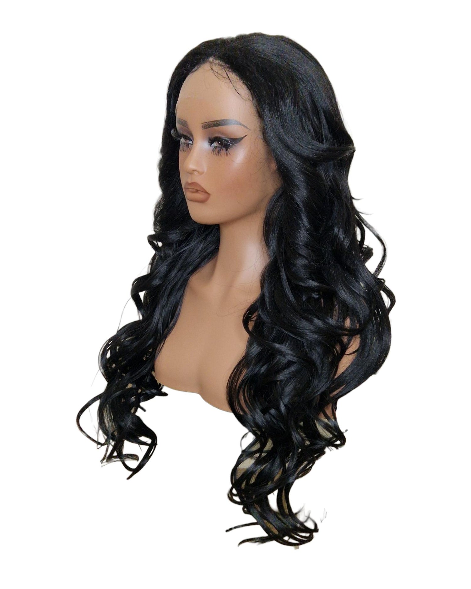 Black Long Wavy Lace Front Wig. Echo