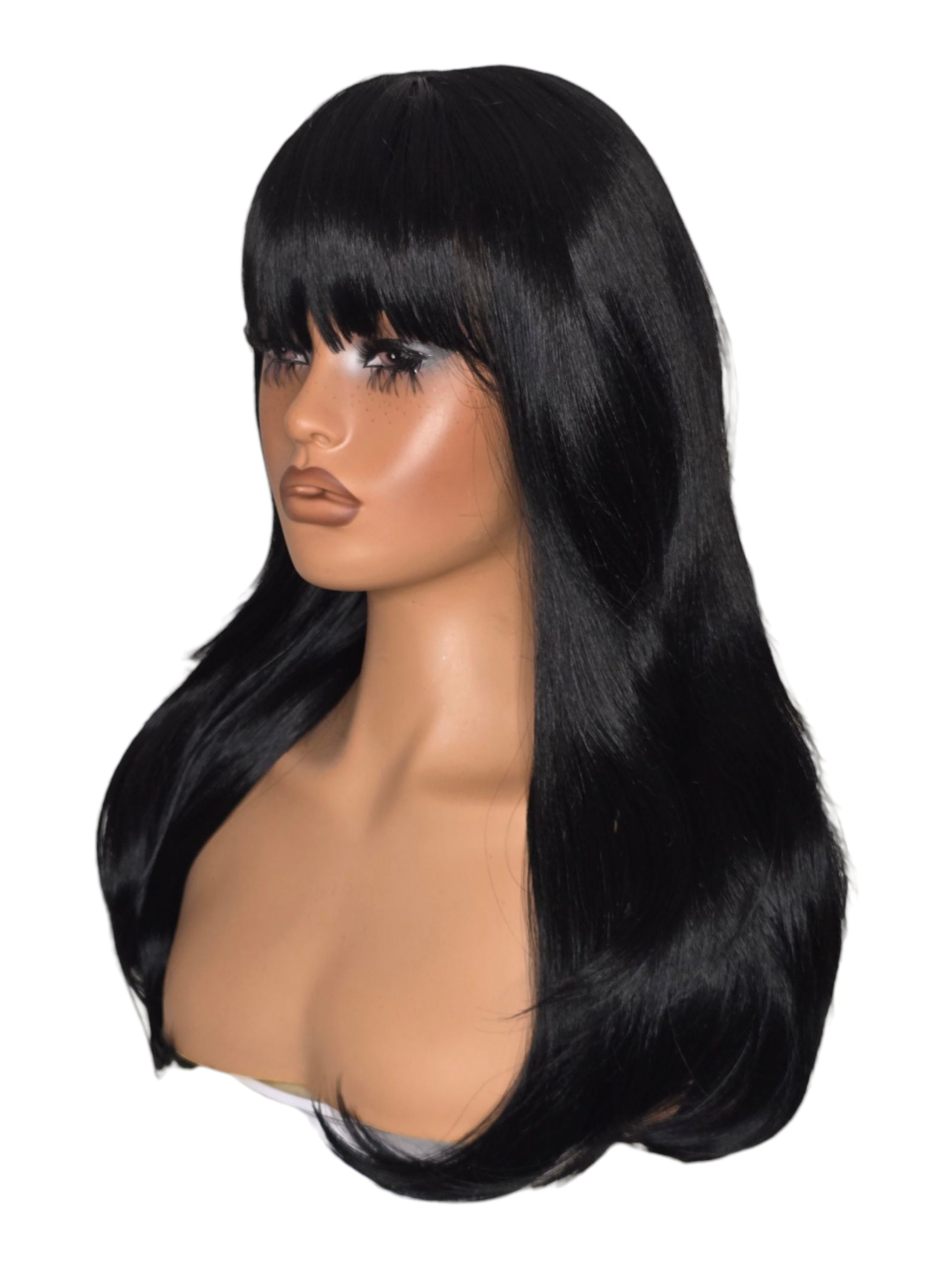 Bardot Black Volume Face Framing Wavy Wig With Bangs