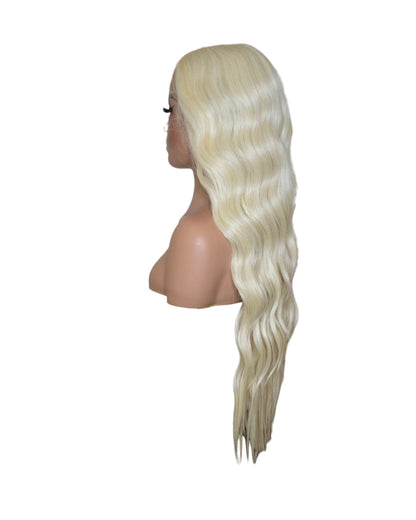 Blonde Wavy Middle Part Lace Front Wig. Badra