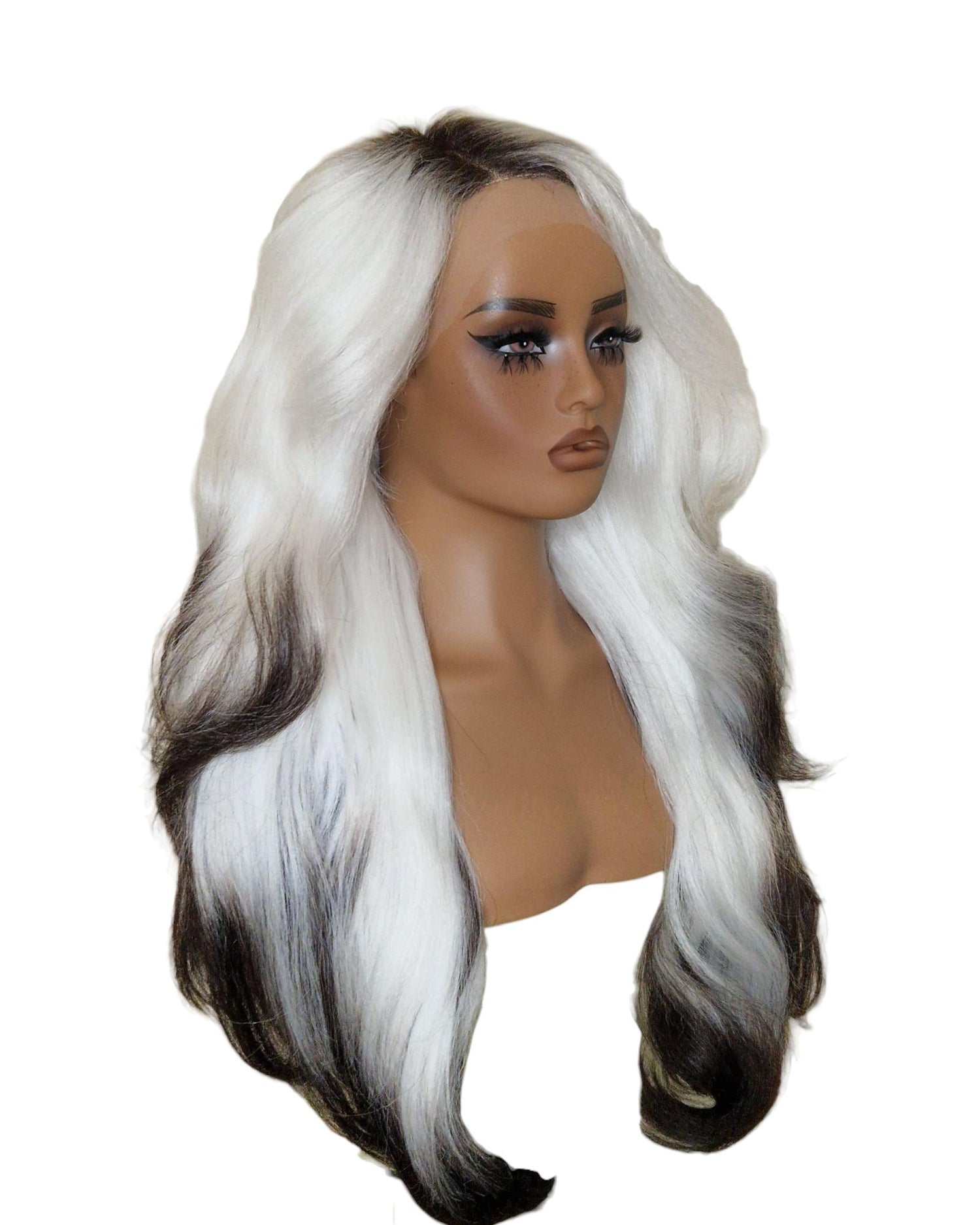 Ice White Tipped Lace Front Wig. Iced Vanilla
