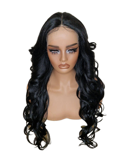 Black Long Wavy Lace Front Wig. Echo