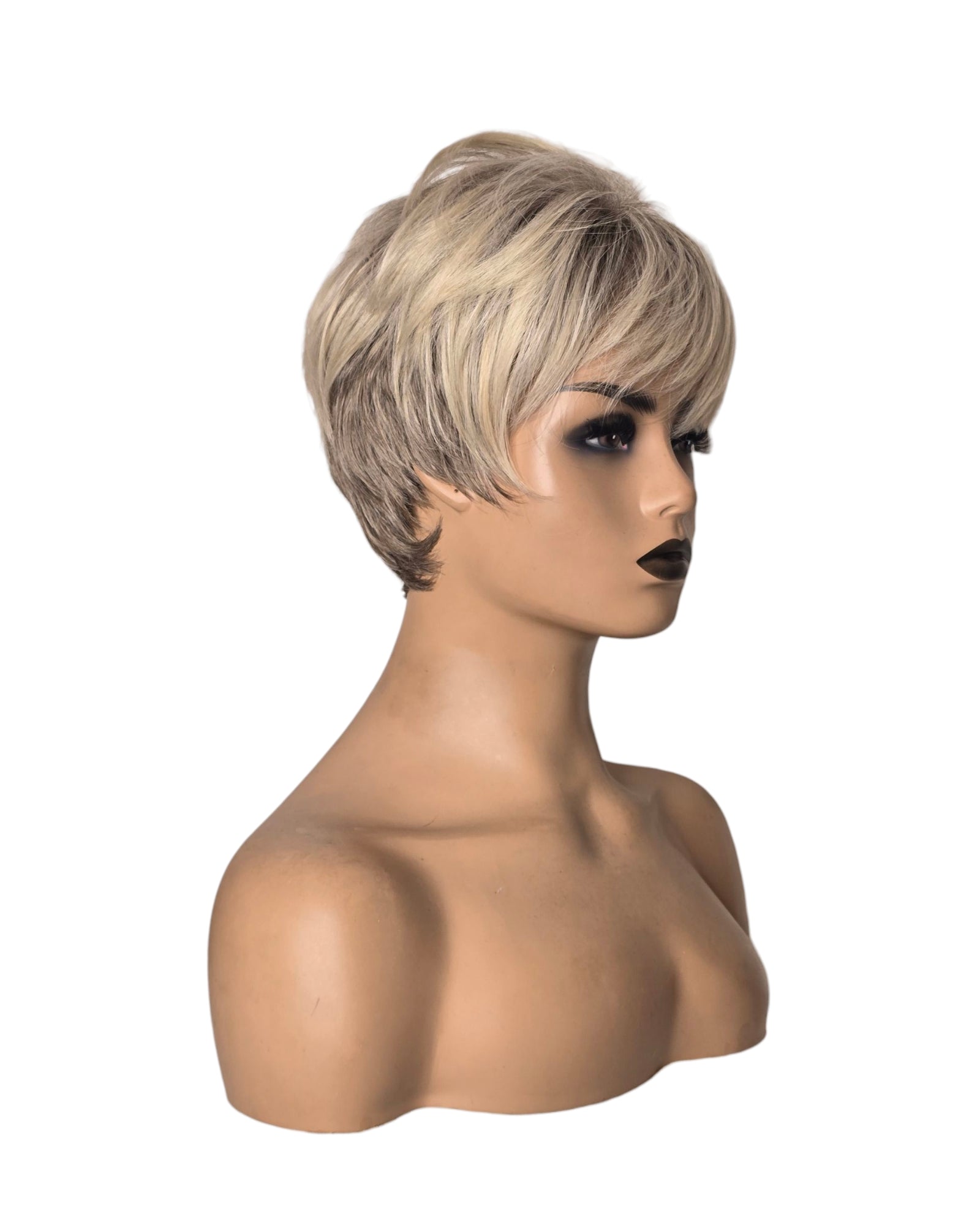 Short Chic Toasted Blonde Wig. Sally