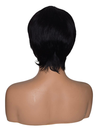 Short Black Human Hair Wig. Kris