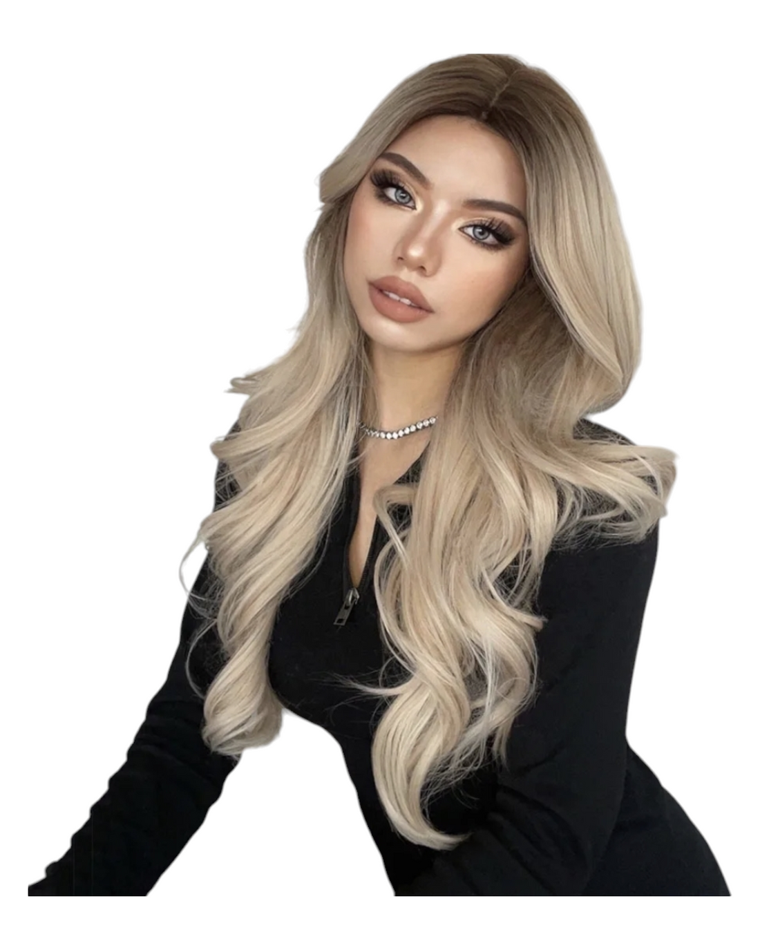 Silver Ash Blonde Long Wig. Charmaine