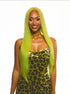 Lime Green Godiva Extra Long Lace Front Wig. LimeKrime