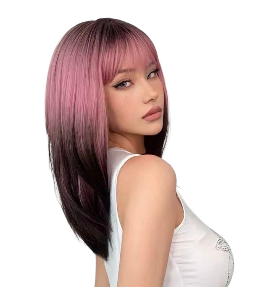 Purple Black Ombre Long Bob Wig. Alure