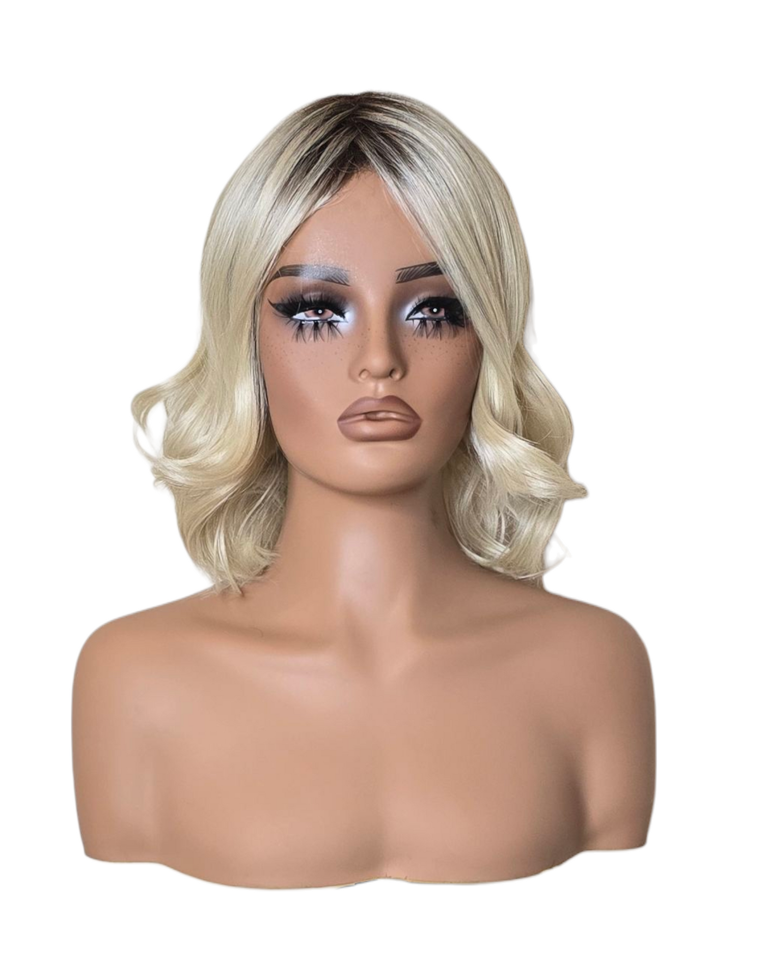 Platinum Blonde Wavy Bob Wig. Abbi