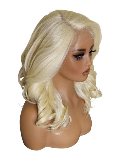 Platinum Blonde Side Part Lace Front Wig. Bala