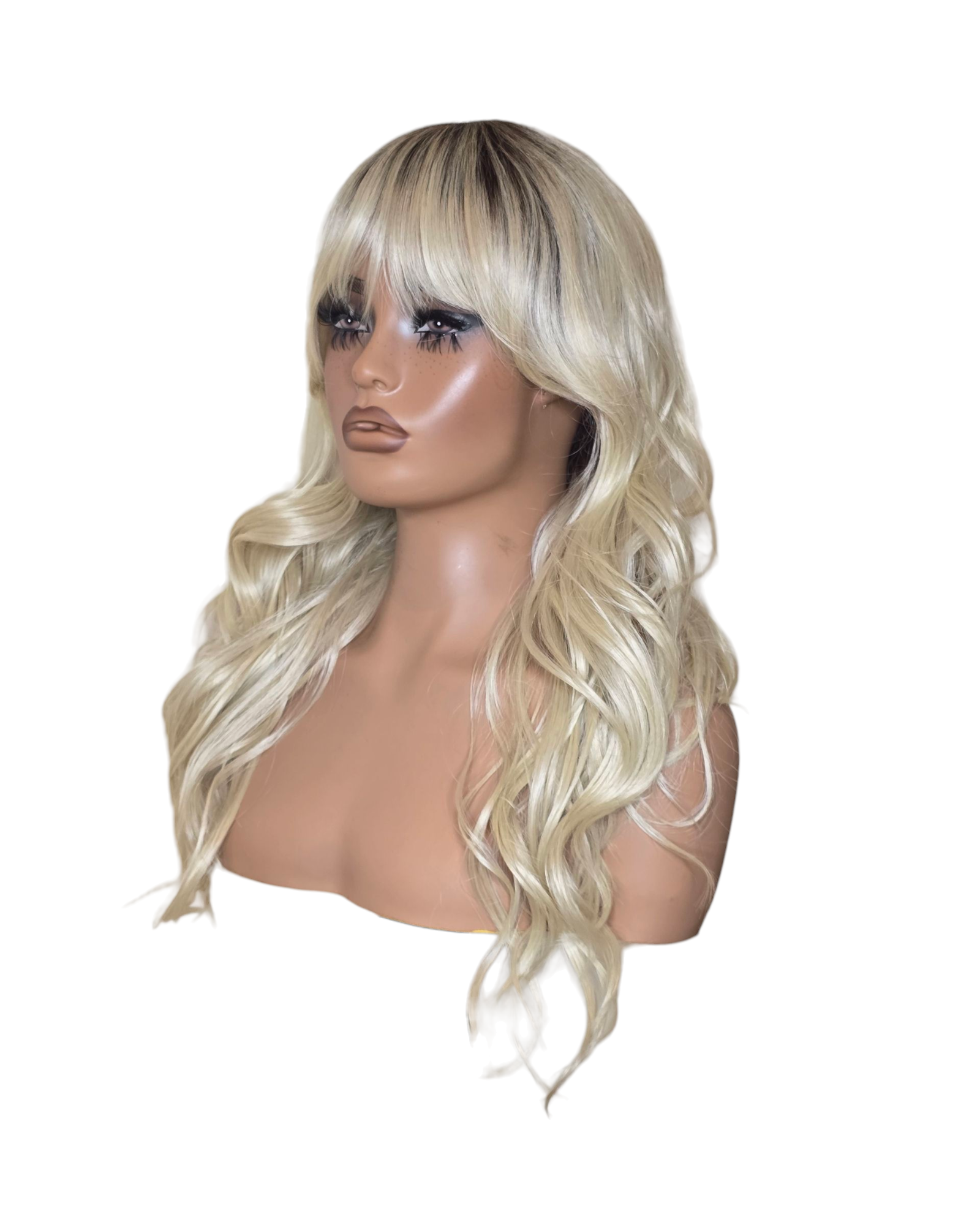 Platinum Blonde Long Wavy Wig. Abigail