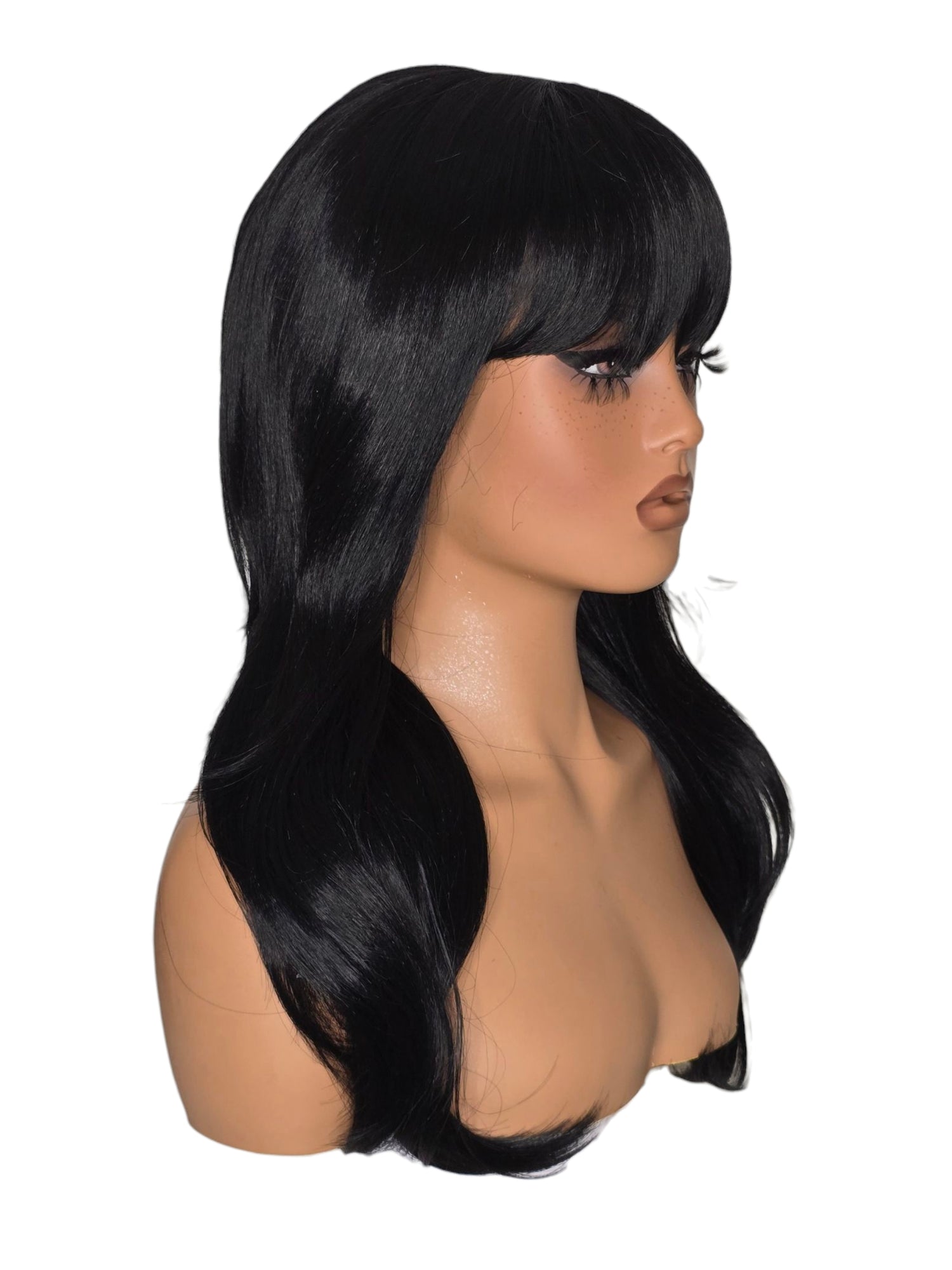 Bardot Black Volume Face Framing Wavy Wig With Bangs