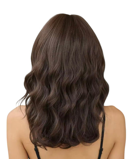 Dark Brown Wavy Wig With Fringe. Lil.