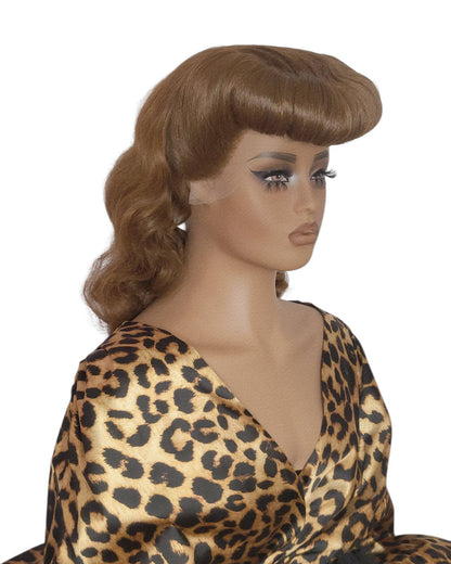 Caramel Brown Pin Up Vintage Roll Wig.