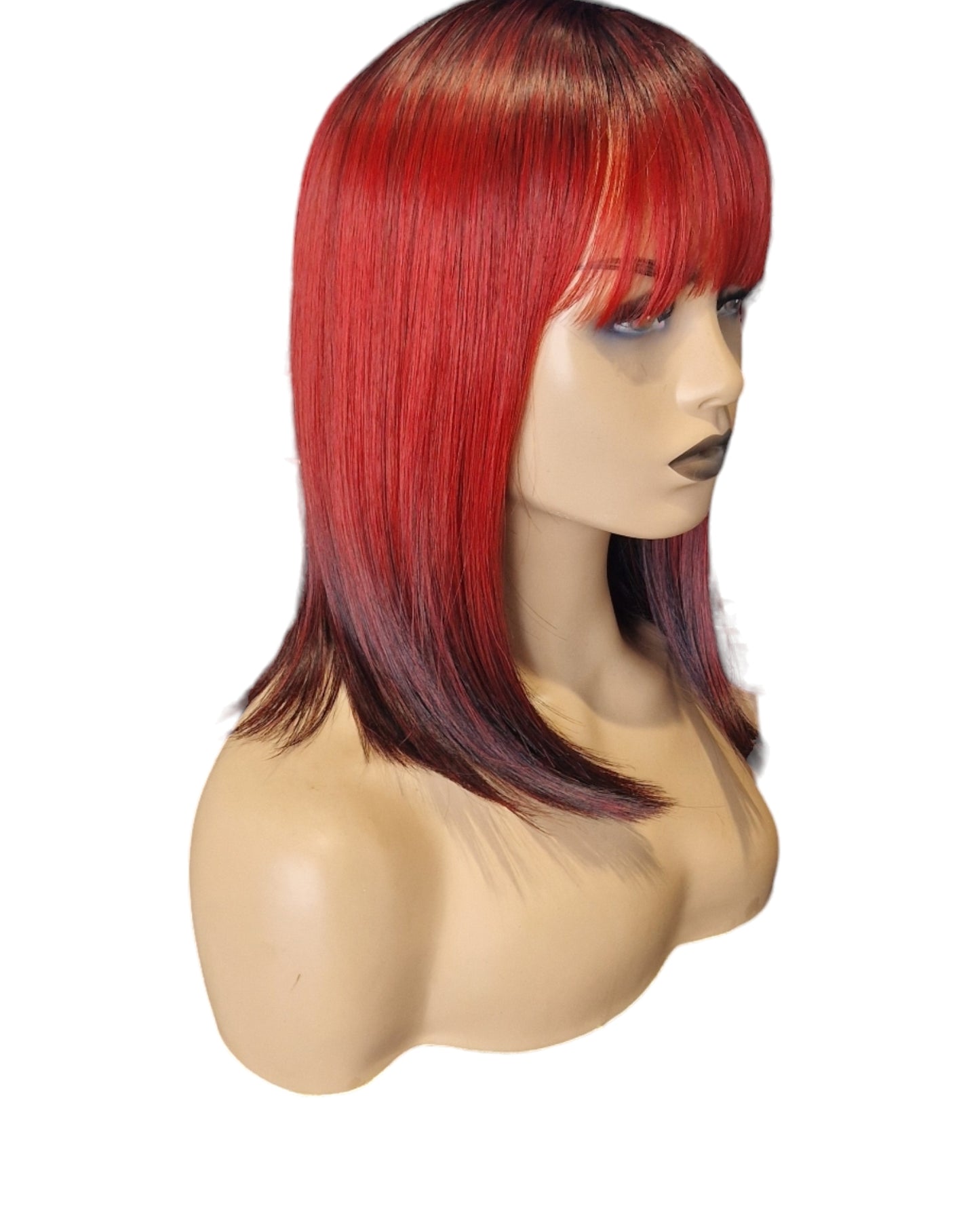 Red Ombre Bobbed Hairstyle Wig. Katy.