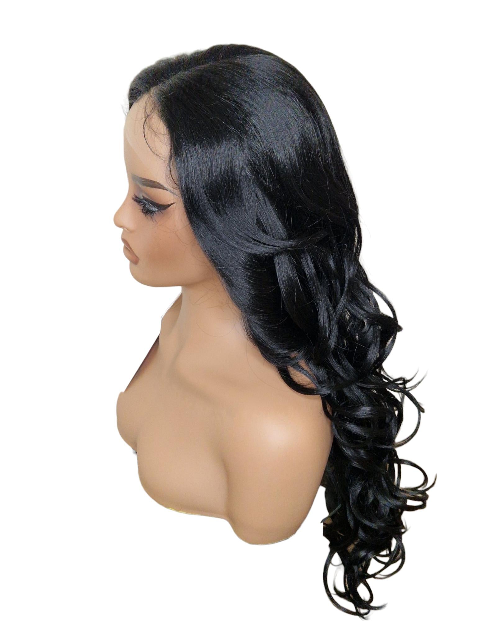 Black Long Wavy Lace Front Wig. Echo