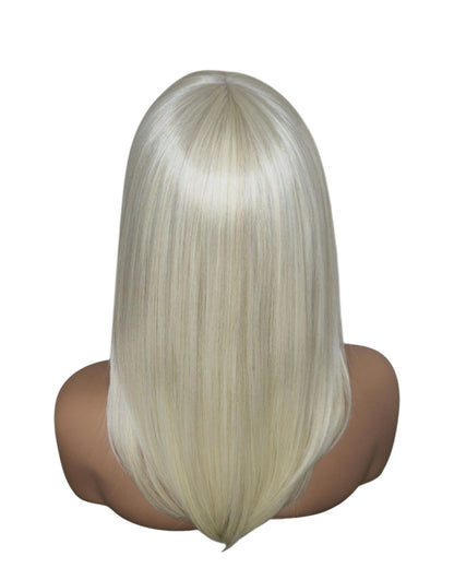 Platinum Blonde Long Bob Wig. Katherine