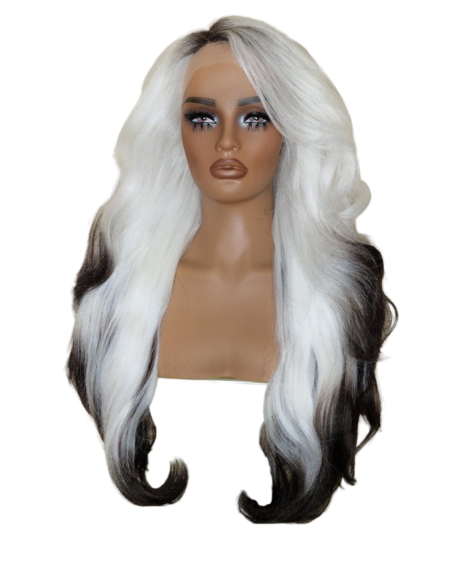Ice White Tipped Lace Front Wig. Iced Vanilla