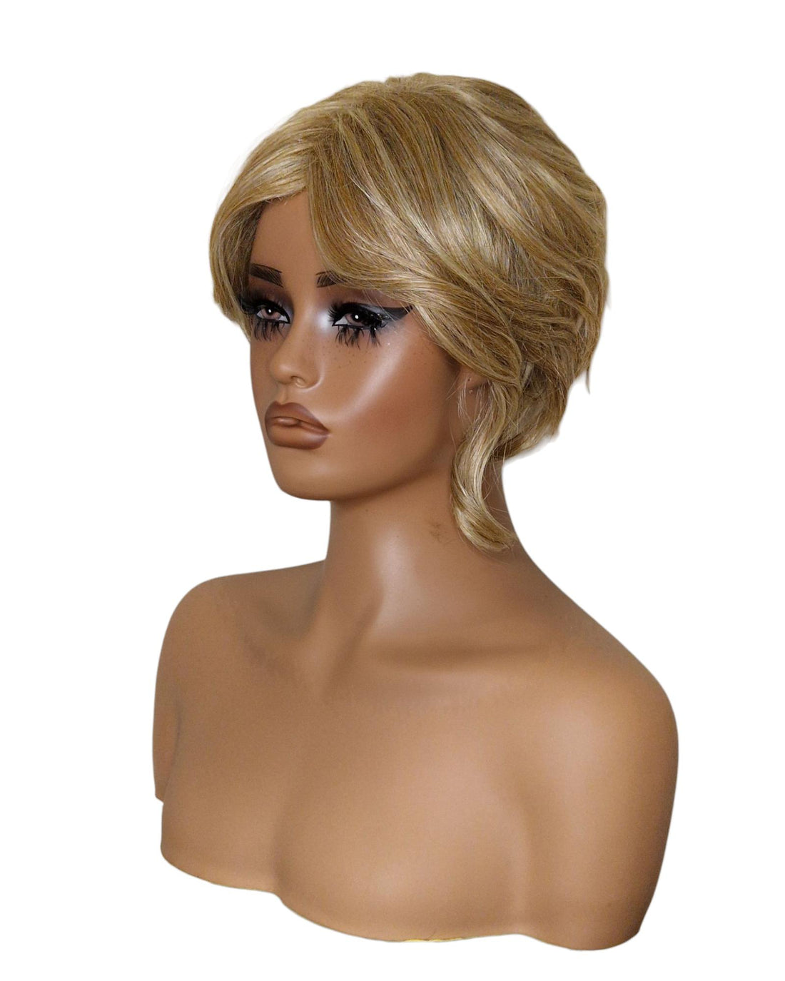 Dark Blonde Faux Up Do Bob Wig. Rose.