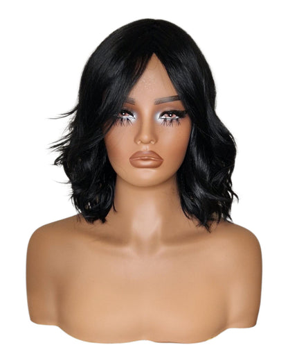 Black Choppy Wave Bob Wig. Abbi