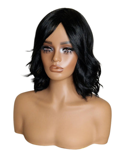 Black Choppy Wave Bob Wig. Abbi