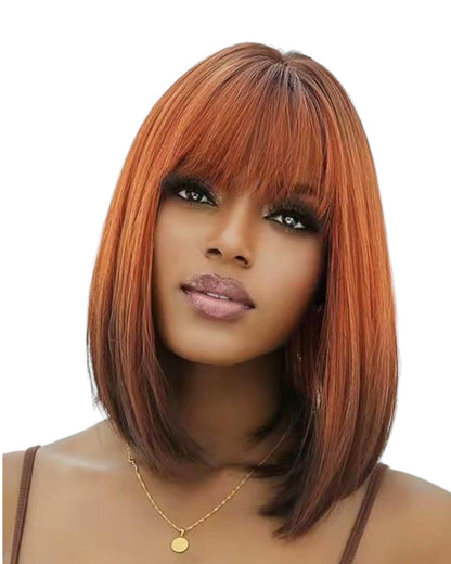 Ginger Brown Ombre Bobbed Wig. Zoffie