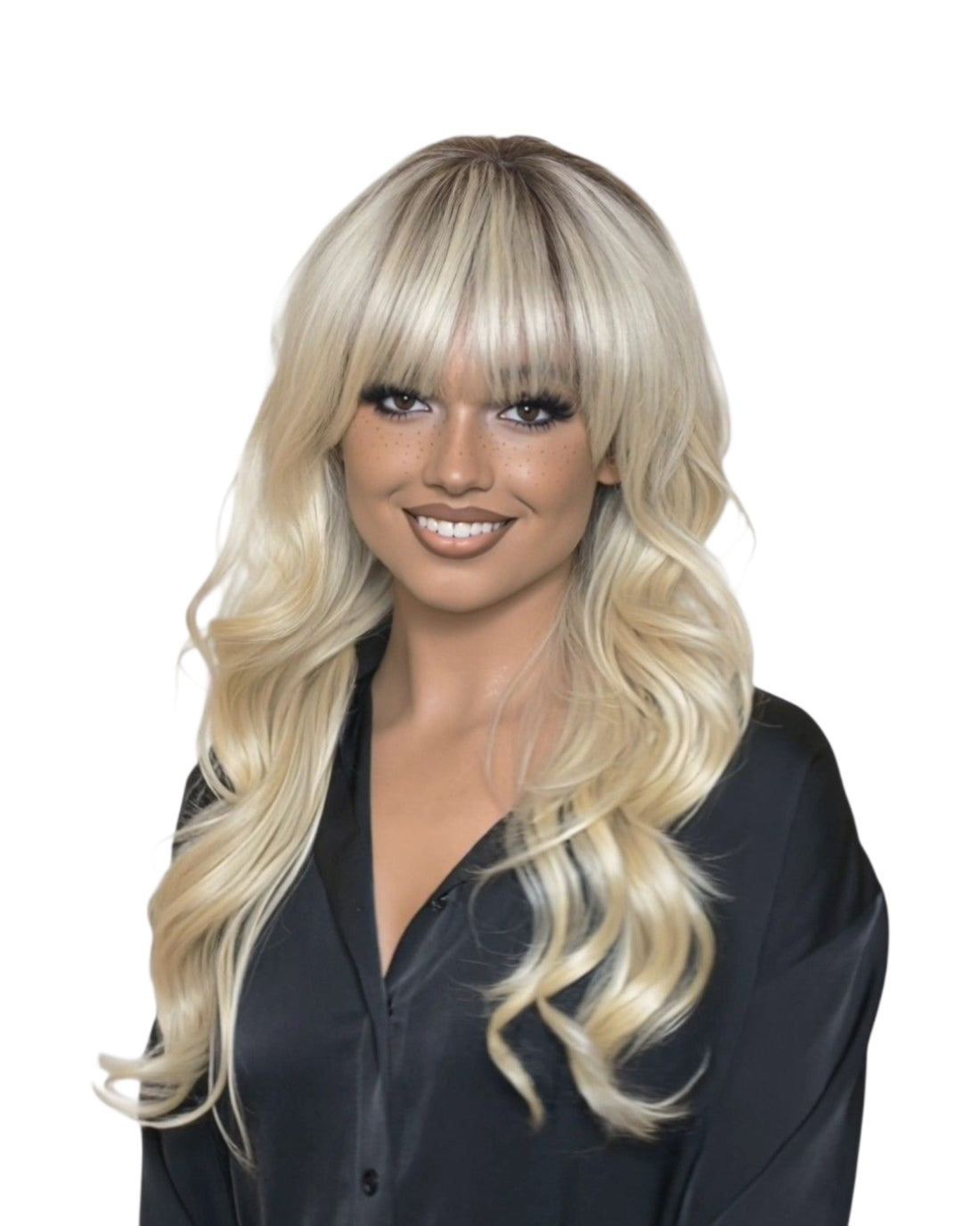 Platinum Blonde Long Wavy Wig. Abigail