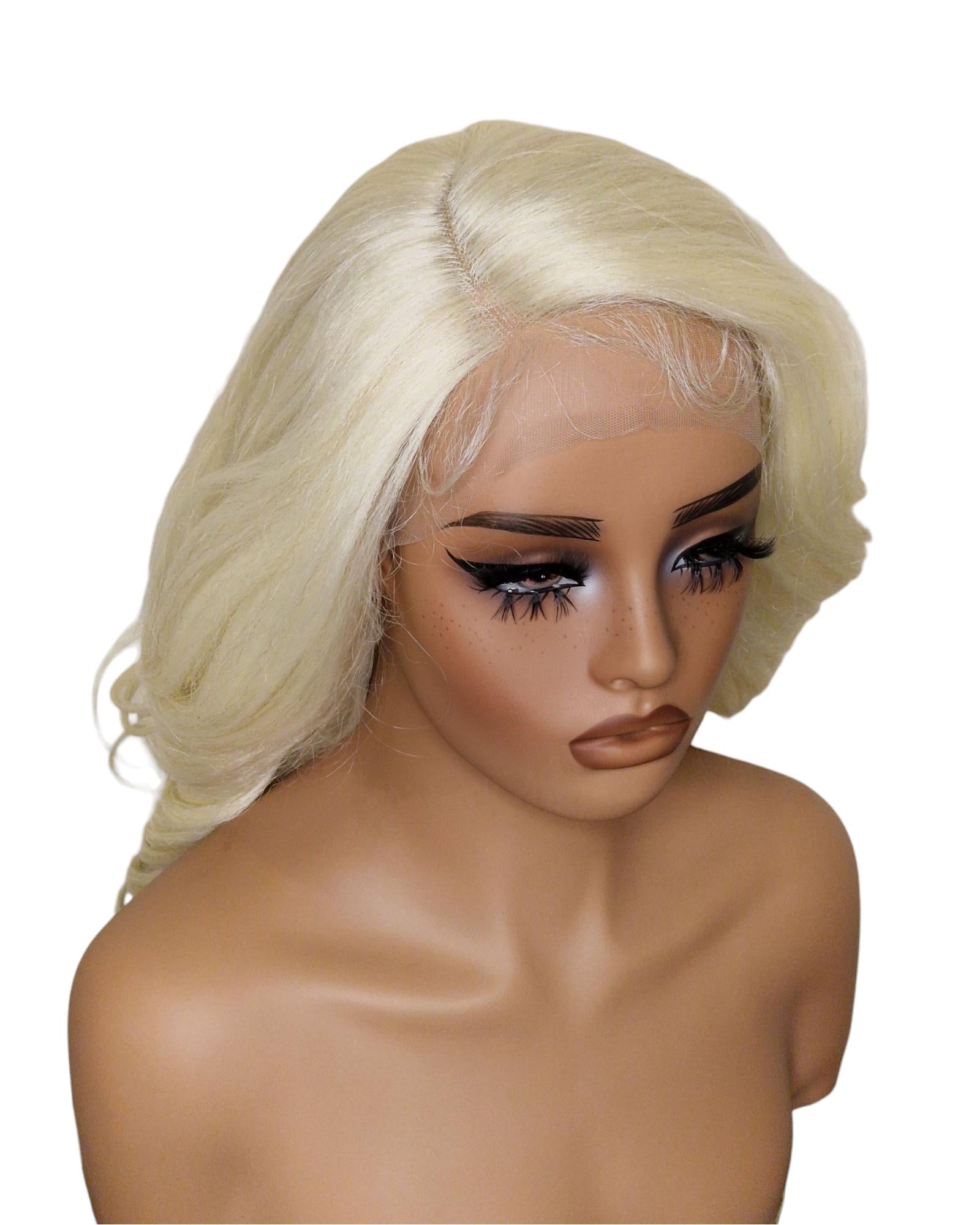 Platinum Blonde Side Part Lace Front Wig. Bala