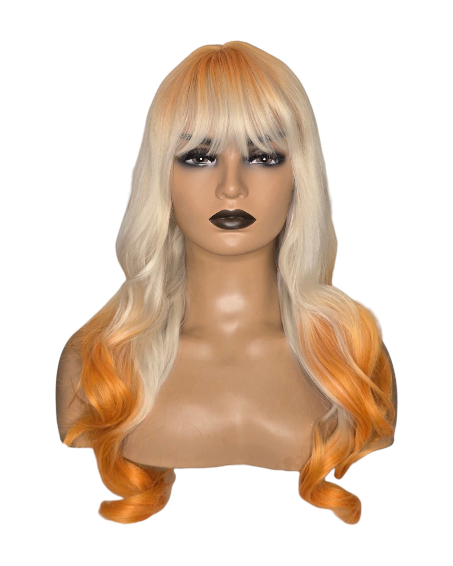 Ombre Blonde Orange Wavy Wig. Hallie