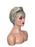 Silver Grey Ash Blonde Urchin Cut Wig. Cat.
