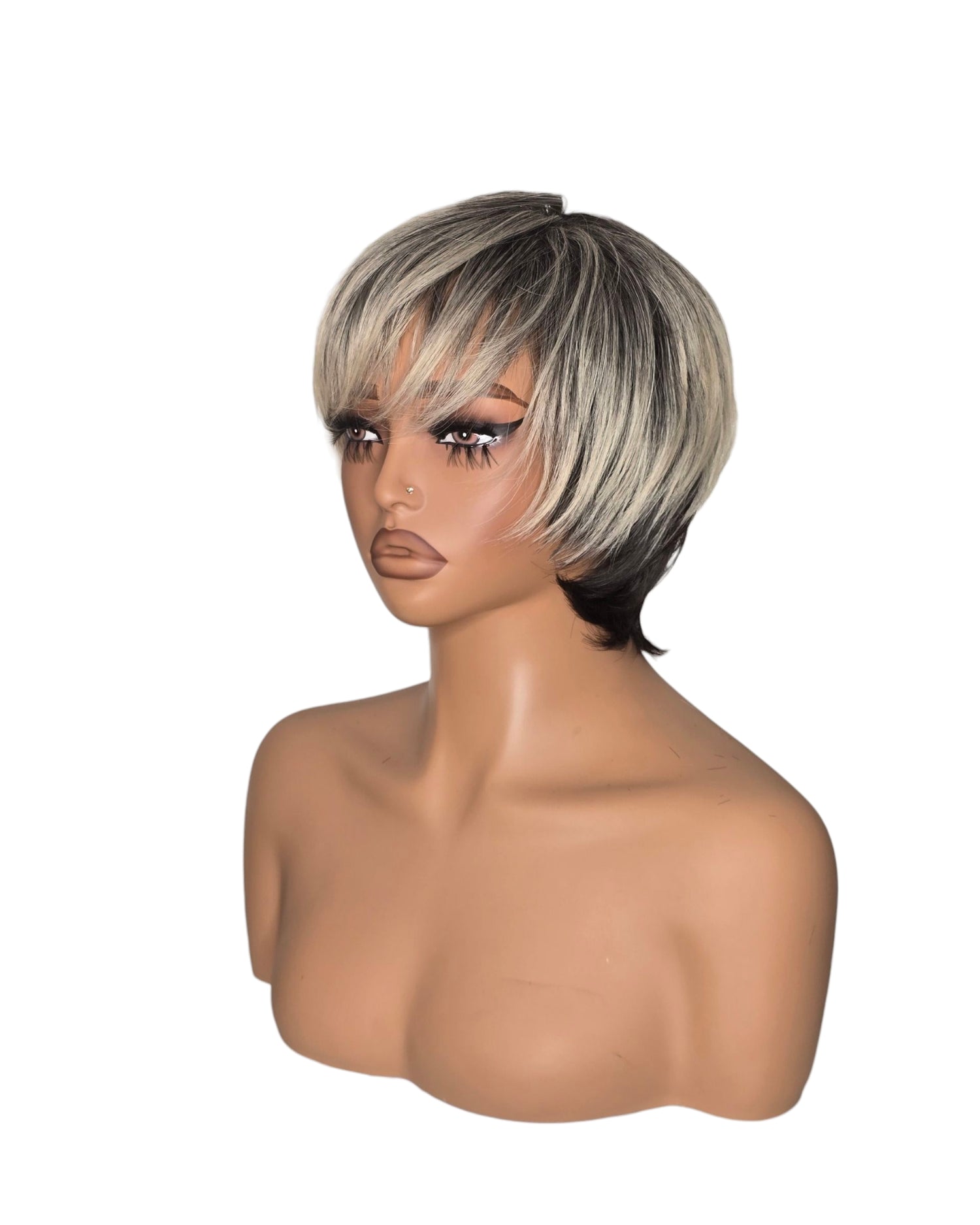 Black Blonde Pixie Style Wig. Masie