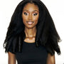 Black Kinky Straight Barrel Curl Lace Front Wig. Basha
