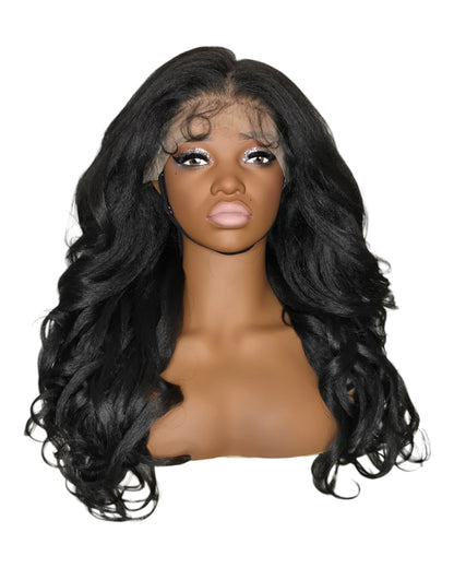 Black Curly Lace Front Wig. Bisha