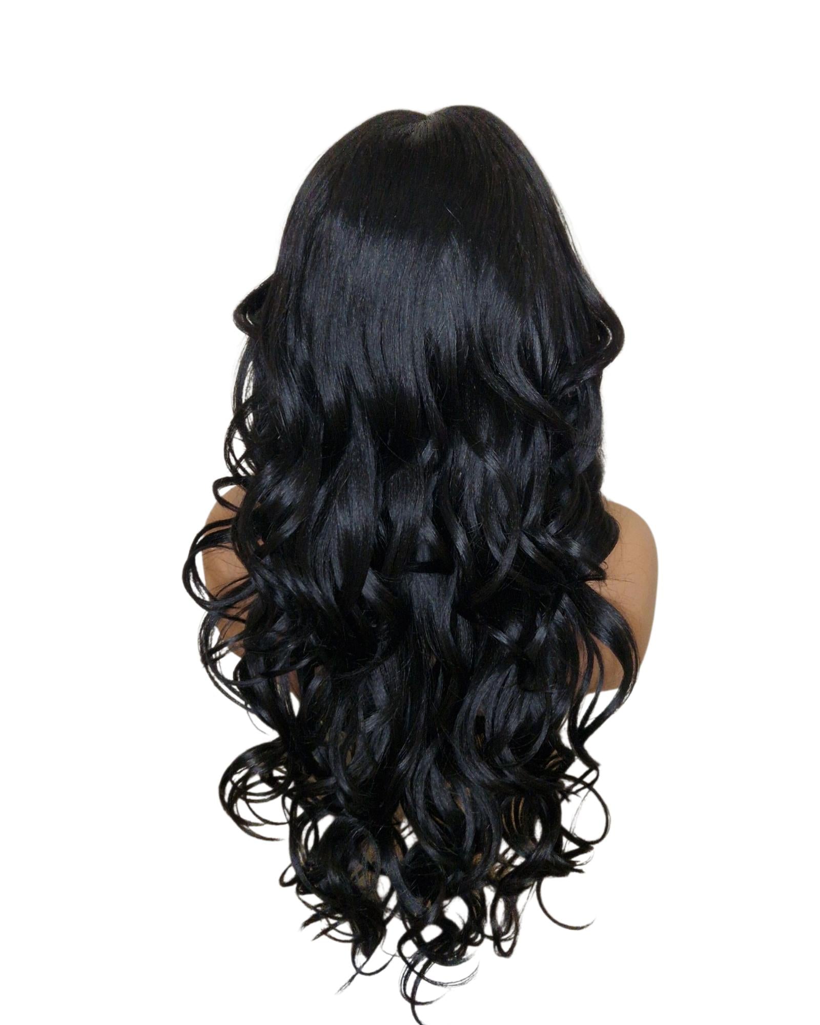 Black Long Wavy Lace Front Wig. Echo