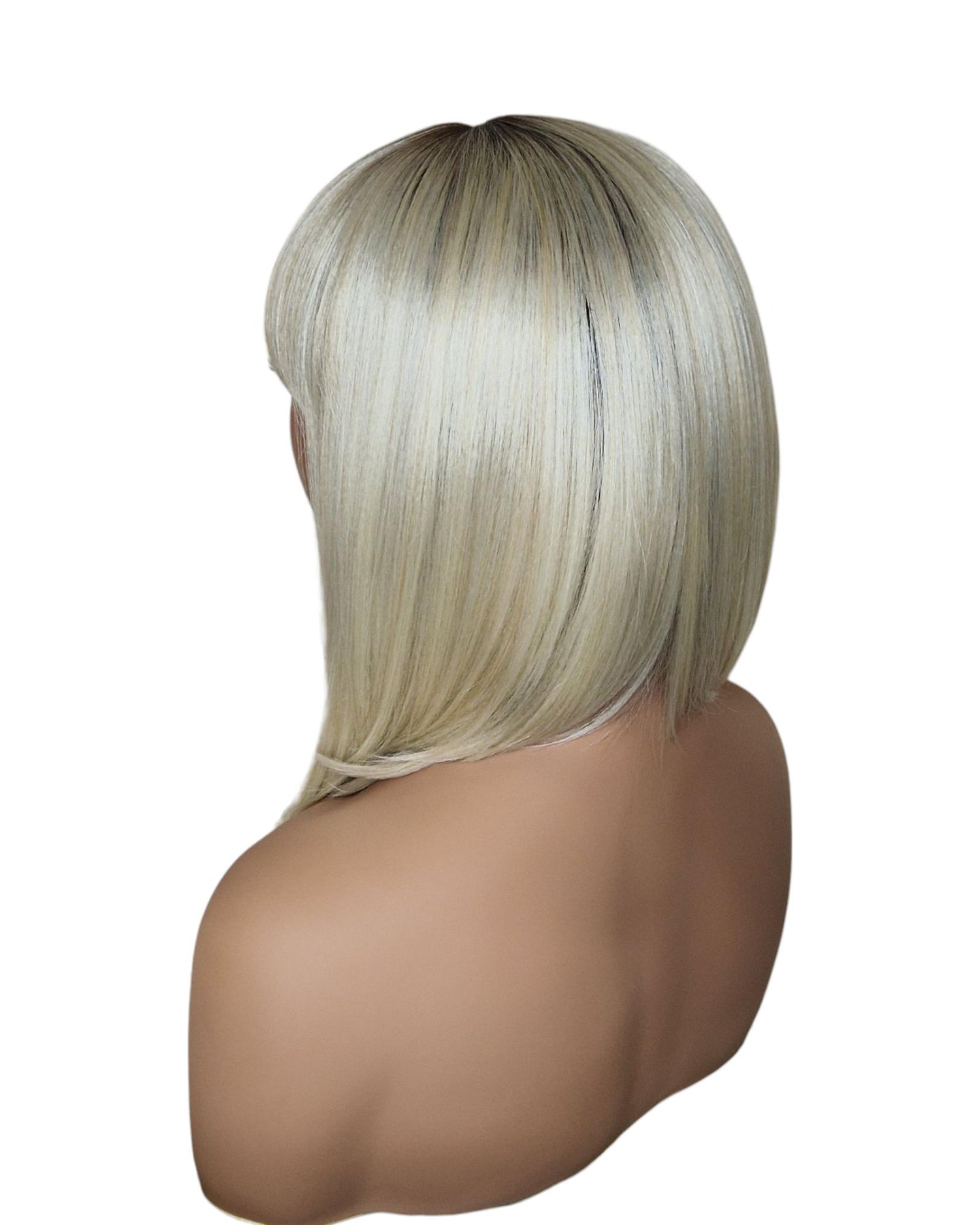 Platinum Blonde Asymmetric Bob Wig. Alix