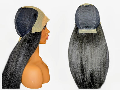 Black Relaxed Texture Lace Front Wig.